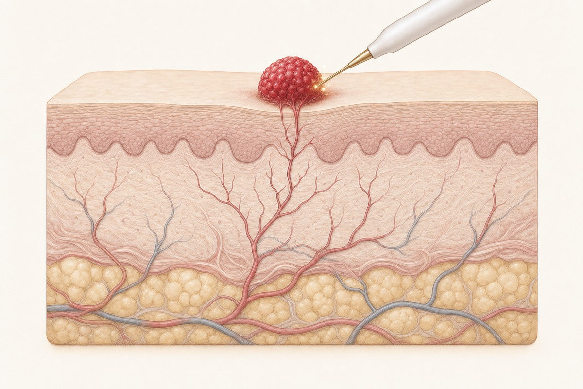 Sealed in seconds. Cherry Angioma Removal at Laser Skin Clinics, Wolverhampton