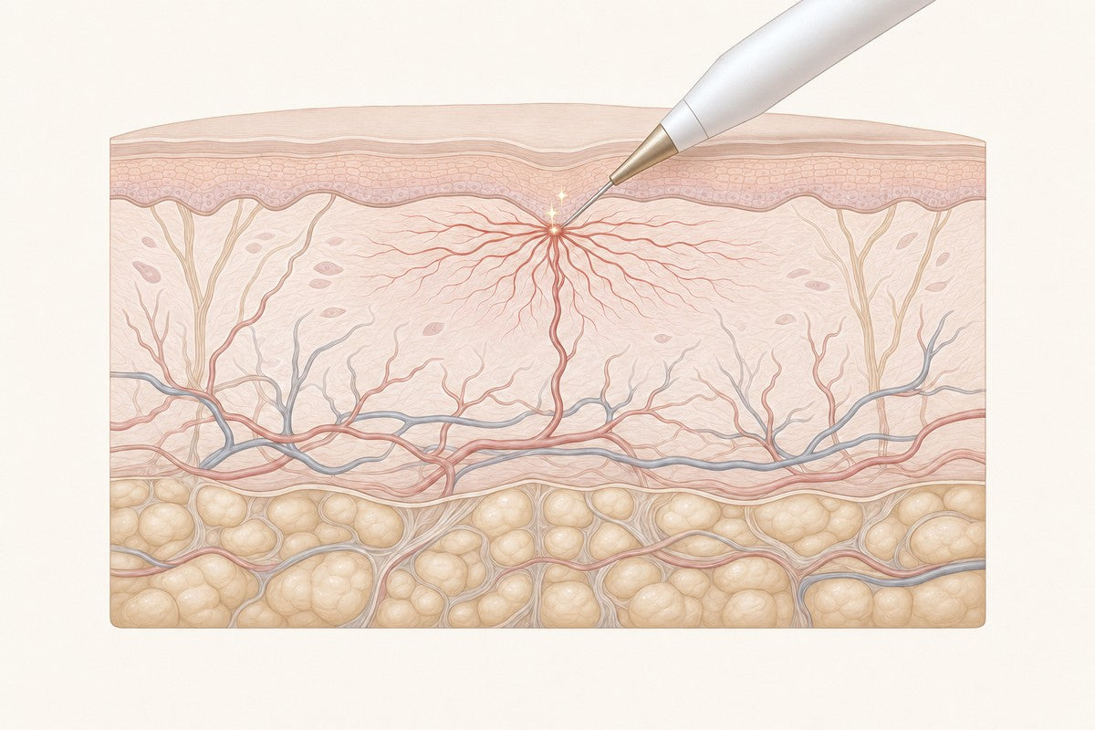 The centre is sealed. Spider Naevi Removal at Laser Skin Clinics, Wolverhampton